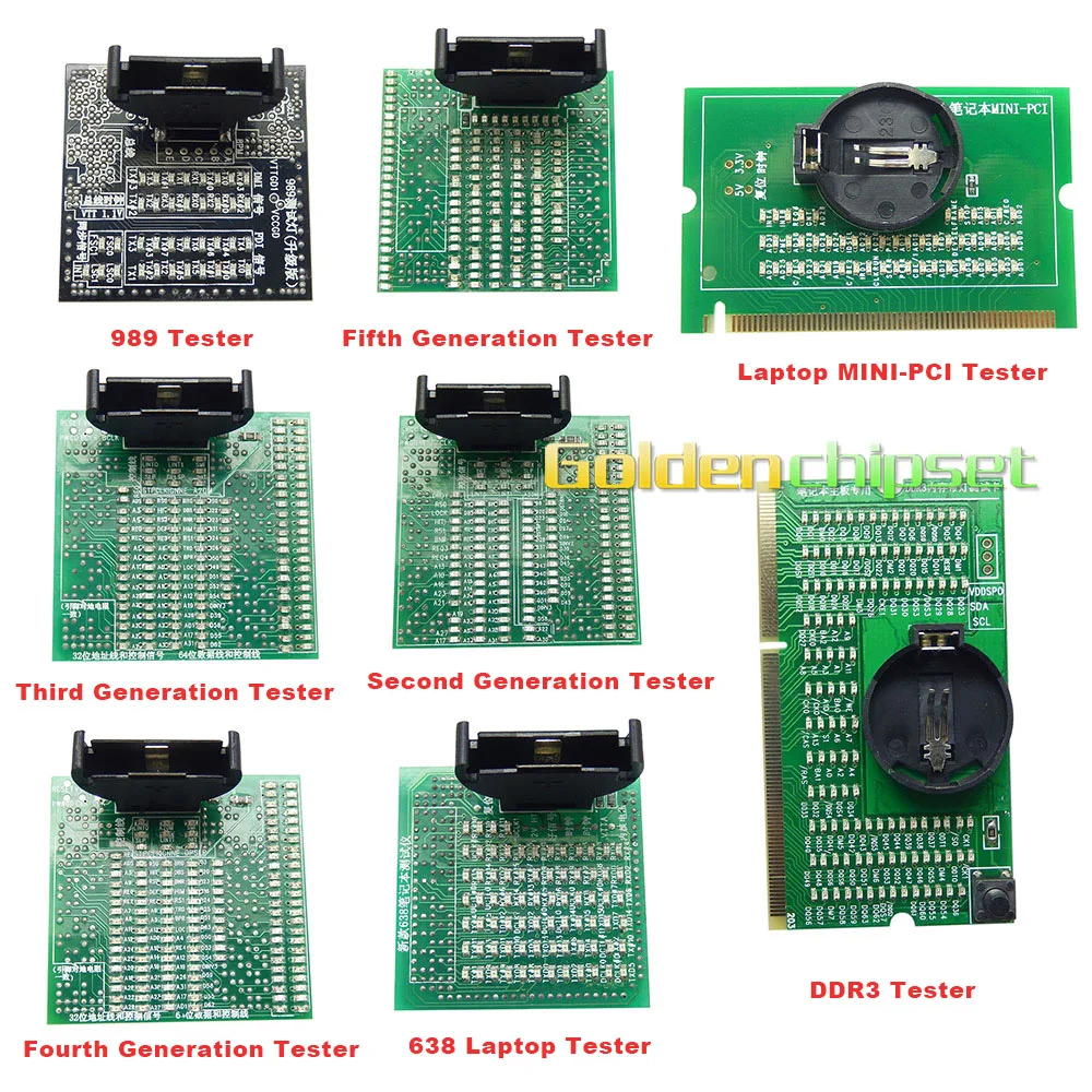 8 PCS/Lot Test Card 988b 989 MIN-PCI DDR3 Test Card Full Set of CPU Socket Tester for Laptop Computer
8 PCS/Lot Test Card 988b 989 MIN-PCI DDR3 Test Card Full Set of CPU Socket Tester for Laptop Computer