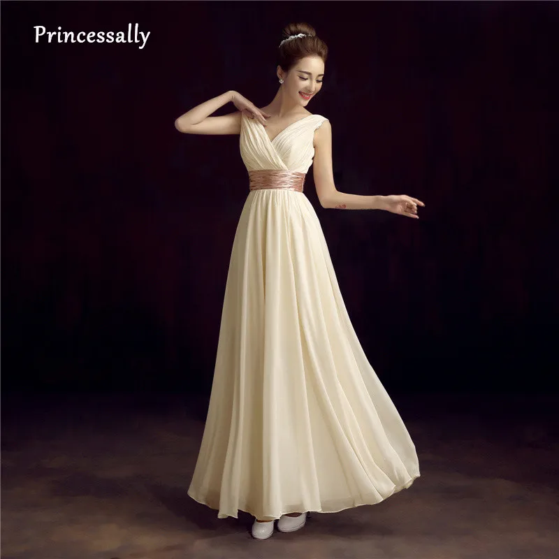 New Sweet Champagne Dress Long Bridesmaid Dress Cheap Chiffon V-neck Elegant Prom Party Formal Gown Robe De Soiree Custom Color
New Sweet Champagne Dress Long Bridesmaid Dress Cheap Chiffon V-neck Elegant Prom Party Formal Gown Robe De Soiree Custom Color