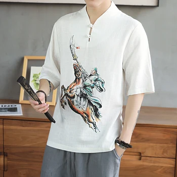 Chinese style cotton Linen Mens t shirts Solid V Neck breathable casual Tees cartoon printed short sleeve linenT-shirt male
Chinese style cotton Linen Mens t shirts Solid V Neck breathable casual Tees cartoon printed short sleeve linenT-shirt male