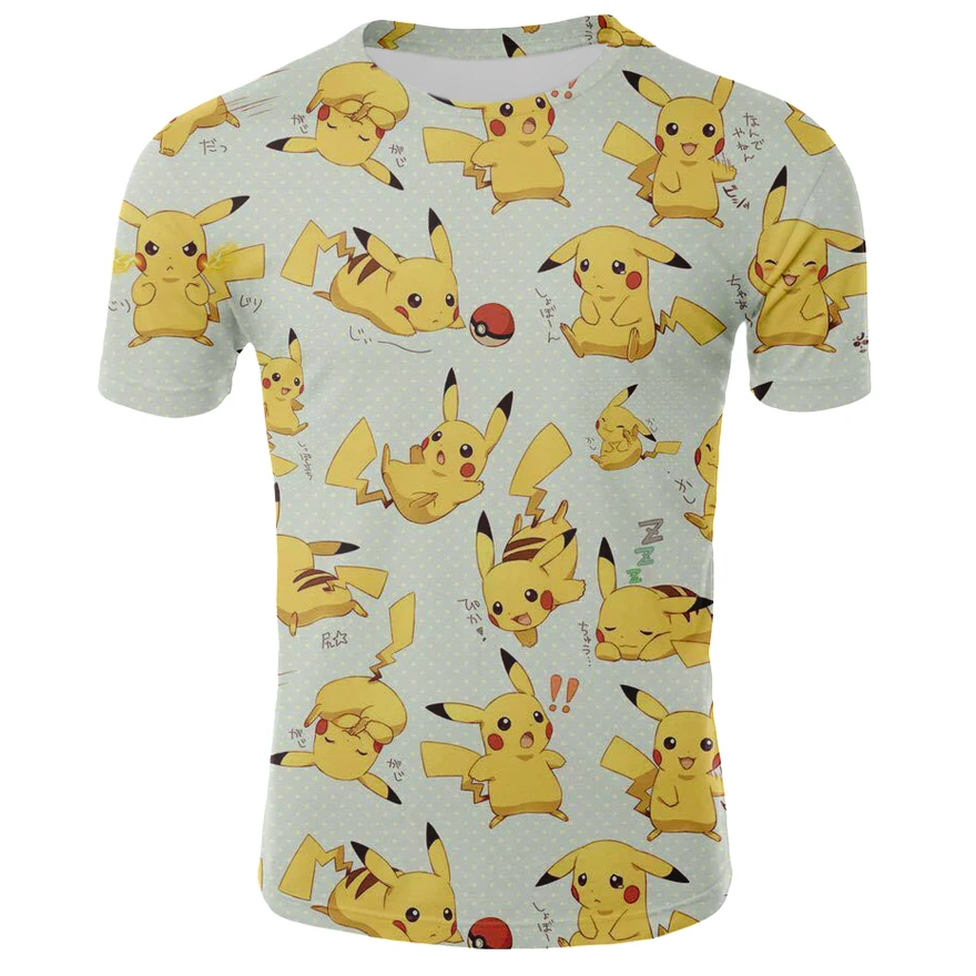 Summer Casual Men's T-shirt 2019 cartoon POKEMON short-sleeved T-shirt 3D Hip-hop round neck Unisex Brands loose Tops T-shirt
Summer Casual Men's T-shirt 2019 cartoon POKEMON short-sleeved T-shirt 3D Hip-hop round neck Unisex Brands loose Tops T-shirt
