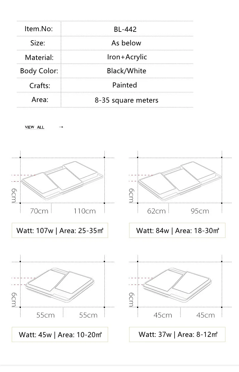 Black White Modern LED Chandelier Lighting For Living Dining Room Bedroom Acrylic Lustre Luminaria Lampadario Ceiling Chandeliers 11