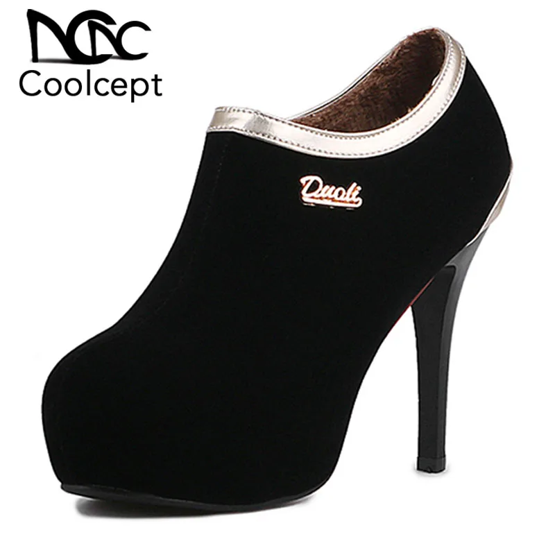 Coolcept Sexy Office Lady High Heel Shoes Women Metal Round Toe Platform Wedding Shoes Women Flock Leather Pumps Size 32-43
Coolcept Sexy Office Lady High Heel Shoes Women Metal Round Toe Platform Wedding Shoes Women Flock Leather Pumps Size 32-43