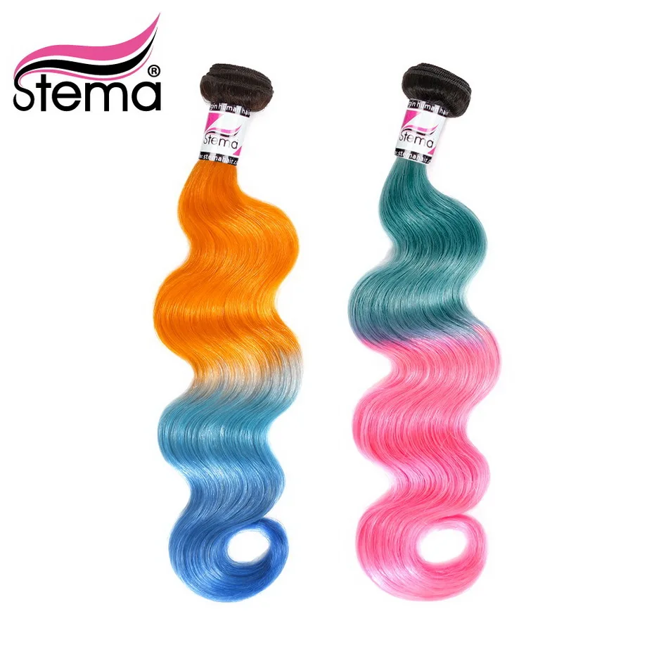 Stema Ombre Color Hair Weft Body Wave Brazilian hair 1b/Orange/Blue 1b/Blue/Pink Bundles 1/3/4 PC 100% Remy Huma hair Extension
Stema Ombre Color Hair Weft Body Wave Brazilian hair 1b/Orange/Blue 1b/Blue/Pink Bundles 1/3/4 PC 100% Remy Huma hair Extension