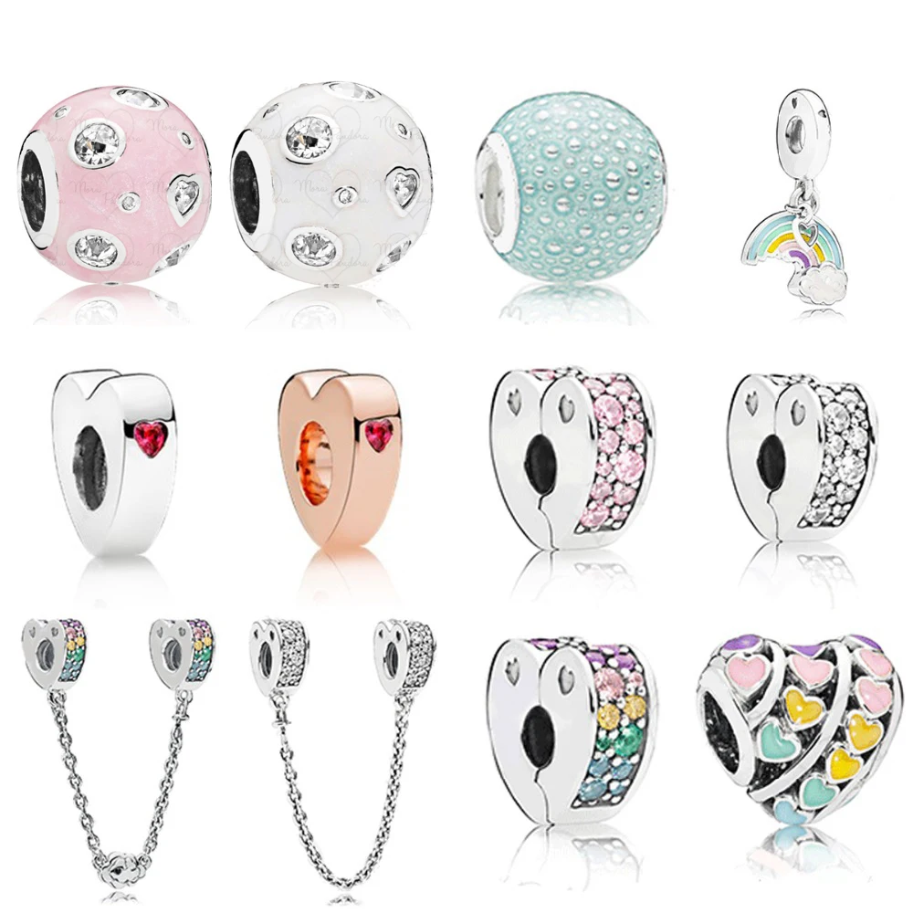 NEW 100% 925 Sterling Silver New Heart-Shaped Zircon Colorful Safety Clip Security Chain Bubble Beaded DIY Bracelet Gift
NEW 100% 925 Sterling Silver New Heart-Shaped Zircon Colorful Safety Clip Security Chain Bubble Beaded DIY Bracelet Gift