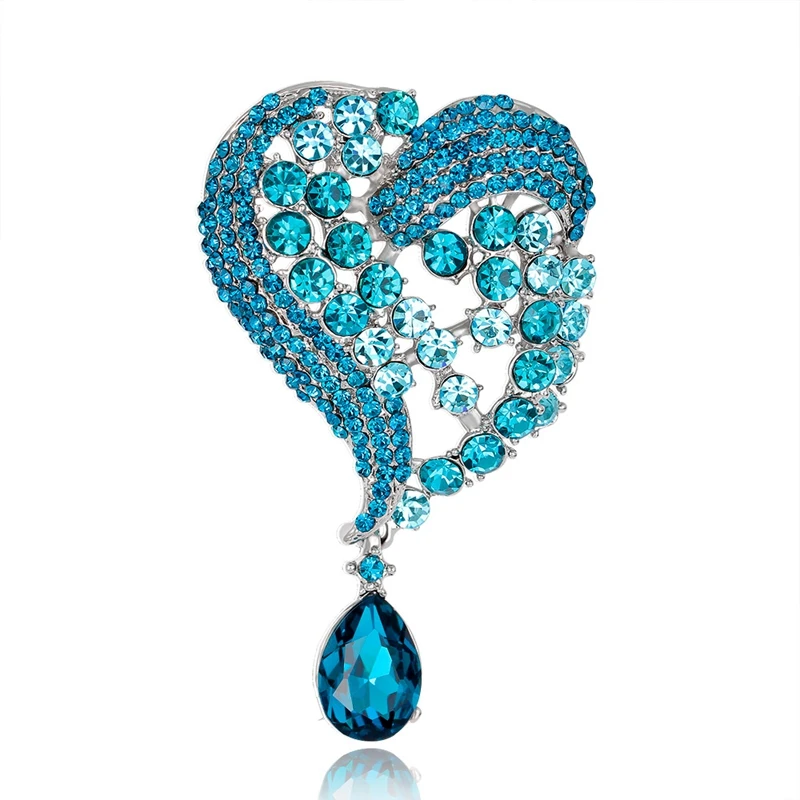 High Quality Love Heart Blue Water Drop Brooch for Women Setting Scarf Clip Shiny Crystal Rhinestone Brooch Pins Accessories
High Quality Love Heart Blue Water Drop Brooch for Women Setting Scarf Clip Shiny Crystal Rhinestone Brooch Pins Accessories