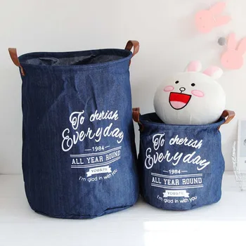 Denim Color Storage Basket Folding Laundry Dirty Clothes Storage Bags Clothing Toys Box Handheld Family Storage Organizer 1piece
Denim Color Storage Basket Folding Laundry Dirty Clothes Storage Bags Clothing Toys Box Handheld Family Storage Organizer 1piece