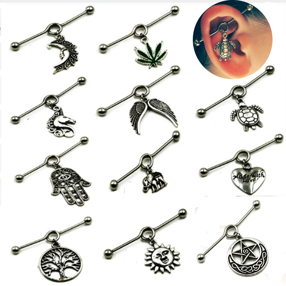 BOG-1PCS 316L Surgical Steel Charming New Design Ear Industrial Barbell with Tribal Wiccan Pagan Style Piercing Jewelry
BOG-1PCS 316L Surgical Steel Charming New Design Ear Industrial Barbell with Tribal Wiccan Pagan Style Piercing Jewelry