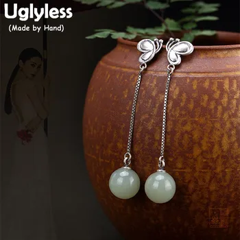Uglyless Real 925 Sterling Silver Nature Jade Balls Drop Earrings Women Handmade Butterfly Jewelry Elegant Brincos Ethnic Bijoux
Uglyless Real 925 Sterling Silver Nature Jade Balls Drop Earrings Women Handmade Butterfly Jewelry Elegant Brincos Ethnic Bijoux