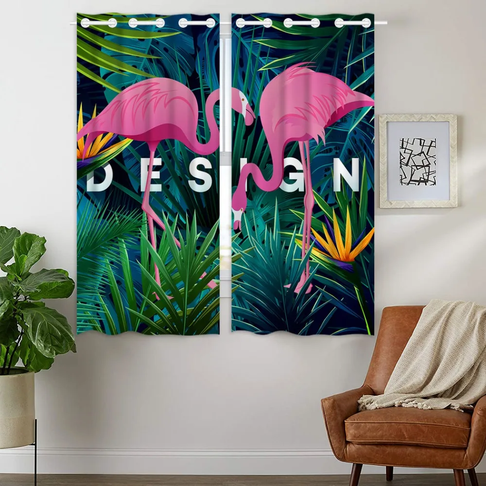 HommomH Curtains (2 Panel) Grommet Top Darkening Blackout Room Green Tropical Plant Design Pink Flamingo
HommomH Curtains (2 Panel) Grommet Top Darkening Blackout Room Green Tropical Plant Design Pink Flamingo