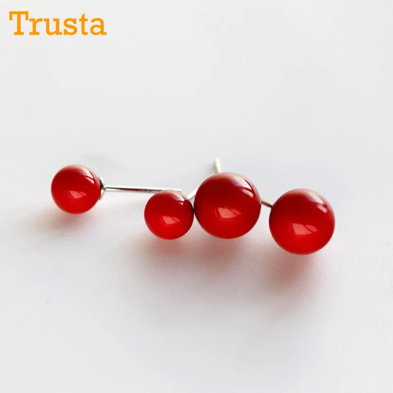 Trusta Newest 925 Sterling Silver Women's Jewelry Fashion Tiny 8mmX8mm Red Beads Stud Earrings Gift For Girls Kid Lady DS143
Trusta Newest 925 Sterling Silver Women's Jewelry Fashion Tiny 8mmX8mm Red Beads Stud Earrings Gift For Girls Kid Lady DS143