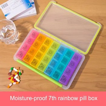 28 Rainbow Color Pill Box Weekly Portable New Portable Travel Pill Organizer with Moisture-proof Design Large Compartments
28 Rainbow Color Pill Box Weekly Portable New Portable Travel Pill Organizer with Moisture-proof Design Large Compartments