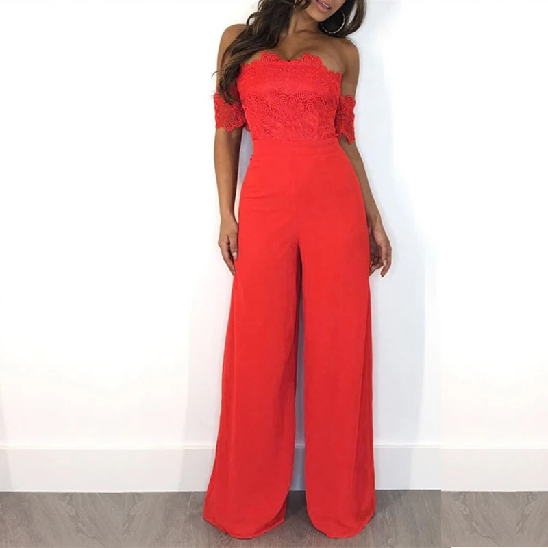 MUXU sexy red off shoulder Lace patchwork Wide Leg jumpsuit rompers womens jumpsuit body feminino one piece enterizos para mujer
MUXU sexy red off shoulder Lace patchwork Wide Leg jumpsuit rompers womens jumpsuit body feminino one piece enterizos para mujer