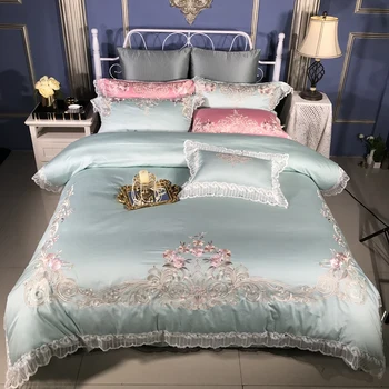 5Pcs Lace Egyptian Cotton Luxury Bedding set king queen size Bed set Bedsheet Embroidery Duvet cover juego de cama parure de lit
5Pcs Lace Egyptian Cotton Luxury Bedding set king queen size Bed set Bedsheet Embroidery Duvet cover juego de cama parure de lit
