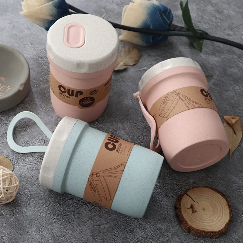 300ML Wheat Fiber Coffee Cup Travel Mug Portable Double-wall Insulation Office Coffee Tea Cups Leakproof Milk Cup With Lid
300ML Wheat Fiber Coffee Cup Travel Mug Portable Double-wall Insulation Office Coffee Tea Cups Leakproof Milk Cup With Lid