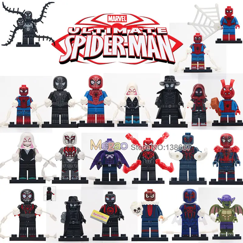 Single Sale Building Blocks Marvel Avengers Spiderman Action Figures Ultimate Spider-Man Noir Gwenom Toys for Children
Single Sale Building Blocks Marvel Avengers Spiderman Action Figures Ultimate Spider-Man Noir Gwenom Toys for Children