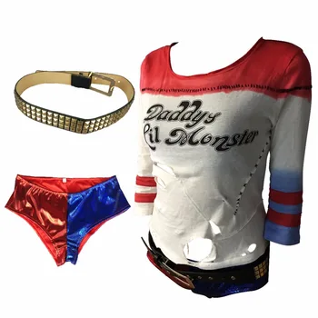 Cosplay Movie Suicide Squad Harley Quinn T-shirt Pants Blet Full Set Halloween Joker Costume New
Cosplay Movie Suicide Squad Harley Quinn T-shirt Pants Blet Full Set Halloween Joker Costume New