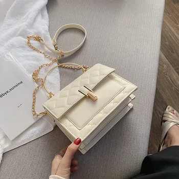 Luxury high quality leather women's square bag new solid color rhombic shoulder bag metal portable handbag chain messenger bag
Luxury high quality leather women's square bag new solid color rhombic shoulder bag metal portable handbag chain messenger bag