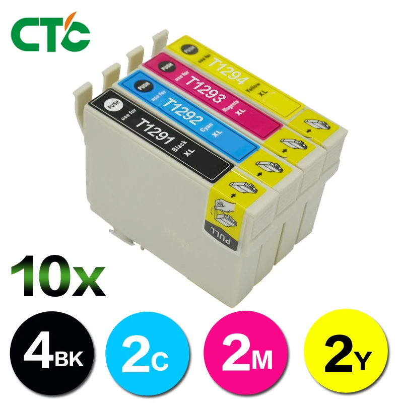 10X T1291 ink cartridge Compatible for Epson Stylus SX445W SX525WD SX535WD SX620FW BX925FW Office B42WD BX305F BX305FW printer
10X T1291 ink cartridge Compatible for Epson Stylus SX445W SX525WD SX535WD SX620FW BX925FW Office B42WD BX305F BX305FW printer