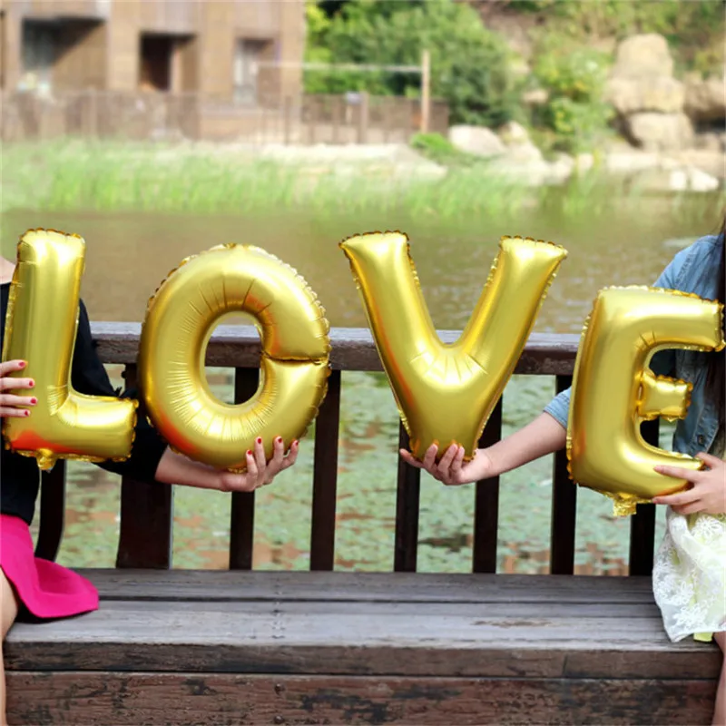 Золотые буквы &quotI LOVE YOU 1314" фольгированные воздушные шары 16 дюймов свадебные