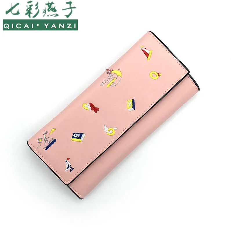 QICAI.YANZI Lovely Boat Printing Women Long Wallet...