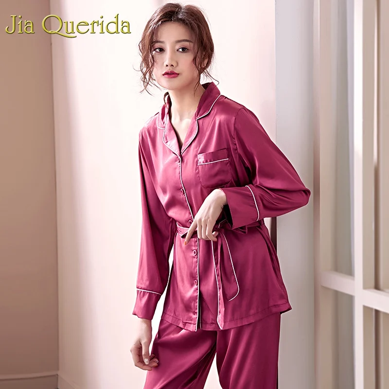 J&Q Women Sleepwear Satin Pijamas 2019 Trendy Home Clothes Satin Pajama Sets Women High Quality Womens Long Sleeves Pyjamas Set
J&Q Women Sleepwear Satin Pijamas 2019 Trendy Home Clothes Satin Pajama Sets Women High Quality Womens Long Sleeves Pyjamas Set