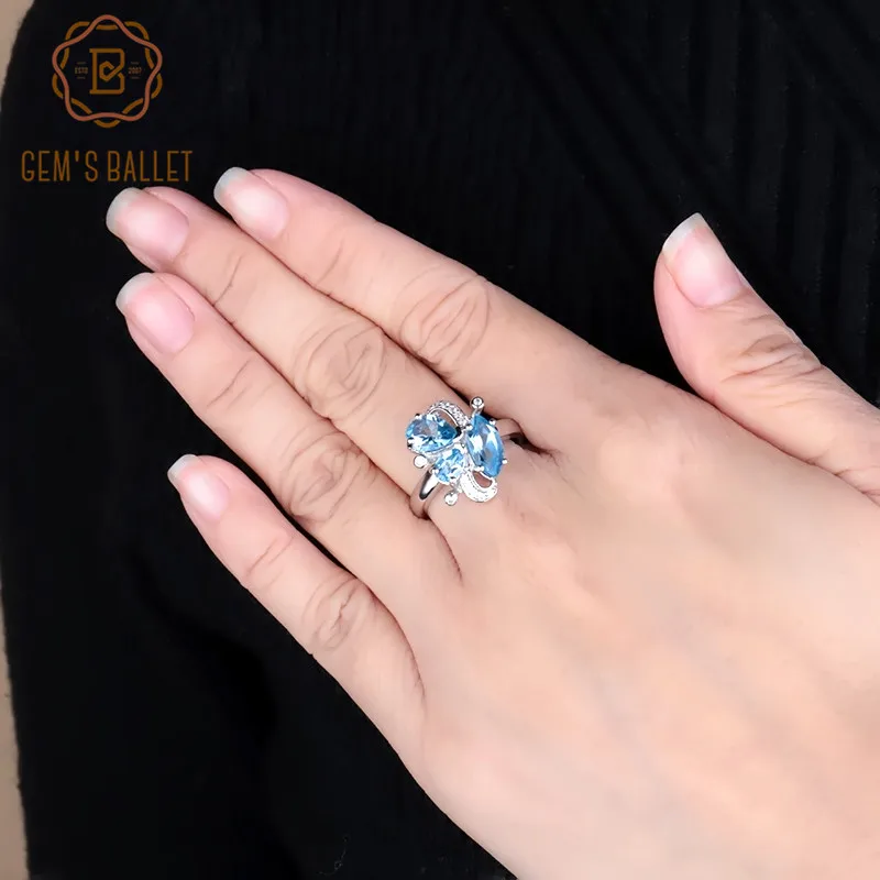 Gem's Ballet 3.03Ct Natural Swiss Blue Topaz Butterfly Rings 925 Sterling Silver Gemstone Ring Fine Jewelry For Women Wedding
Gem's Ballet 3.03Ct Natural Swiss Blue Topaz Butterfly Rings 925 Sterling Silver Gemstone Ring Fine Jewelry For Women Wedding