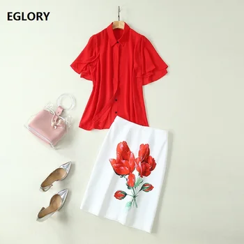 High Quality Designer Clothing Suits & Sets 2019 Summer Work Suit Women Cape Poncho Style Red Tops Shirt+White Pencil Skirts Set
High Quality Designer Clothing Suits & Sets 2019 Summer Work Suit Women Cape Poncho Style Red Tops Shirt+White Pencil Skirts Set