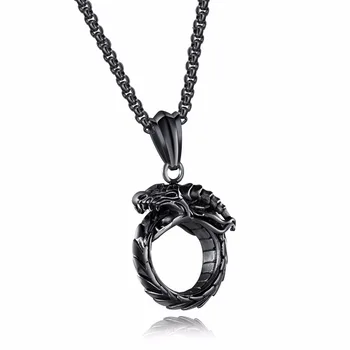 Punk Style Dragon Pendant Men Necklace 316L Steeless Steel Link Chain Gold/Black/White Jewelry Necklaces For Man Gift GX1383 
Punk Style Dragon Pendant Men Necklace 316L Steeless Steel Link Chain Gold/Black/White Jewelry Necklaces For Man Gift GX1383