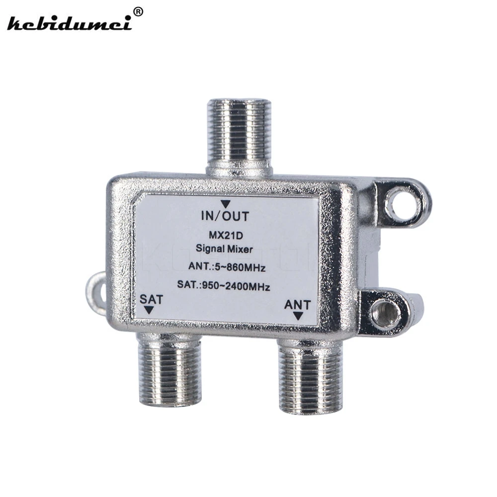

kebidumei Cable Switch Practical 2 In 1 Dual-use 2 Way Port TV Signal Satellite Sat Coaxial Diplexer Combiner Splitter Switcher