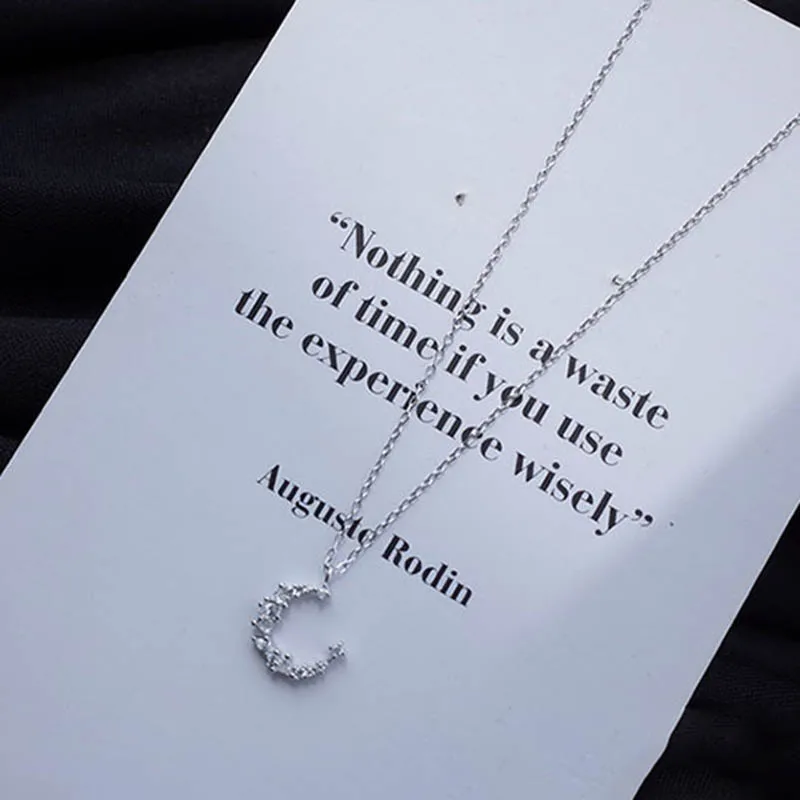 S925 Sterling Silver Necklace irregular crescent moon Crystal Stone Pendants Jewelry For Women sterling silvers necklace gifts
S925 Sterling Silver Necklace irregular crescent moon Crystal Stone Pendants Jewelry For Women sterling silvers necklace gifts
