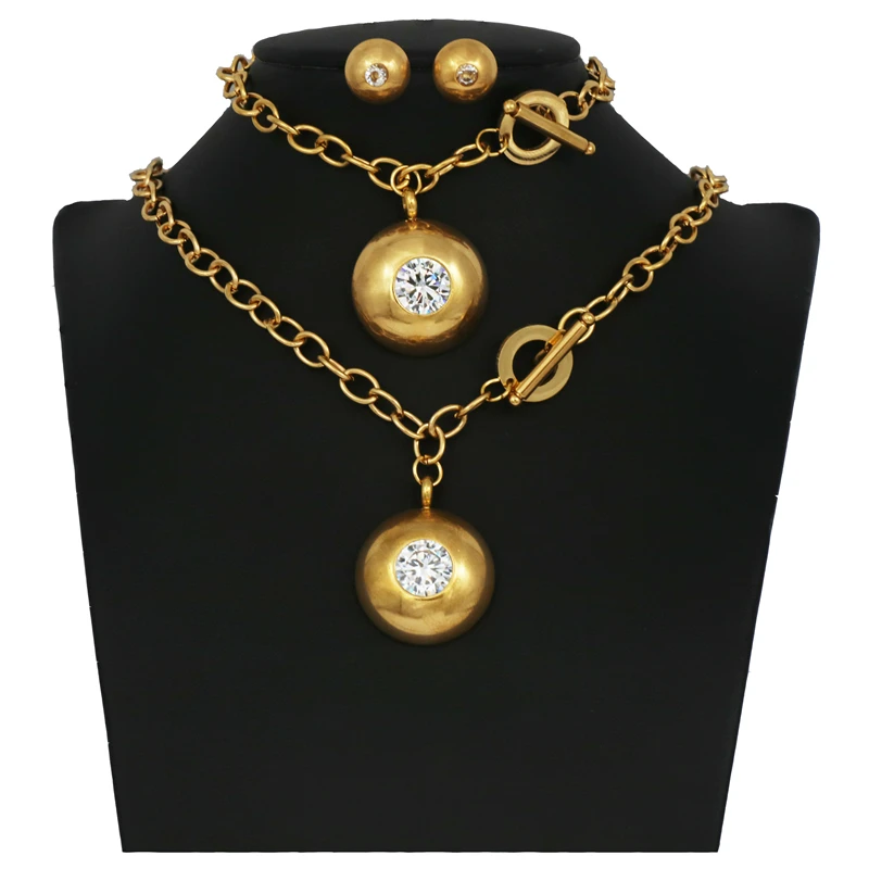 Trendy Pendants Necklaces Bracelets Set Stainless Steel Pendant Fashion round Stainless Steel Jewelry Sets
Trendy Pendants Necklaces Bracelets Set Stainless Steel Pendant Fashion round Stainless Steel Jewelry Sets