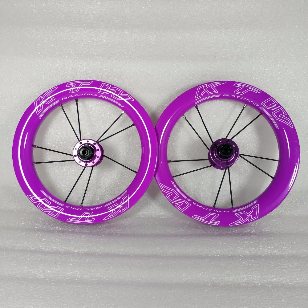 KTW 12inch 203 carbon wheel with KTW aliminum hub for balance bike purple (9)