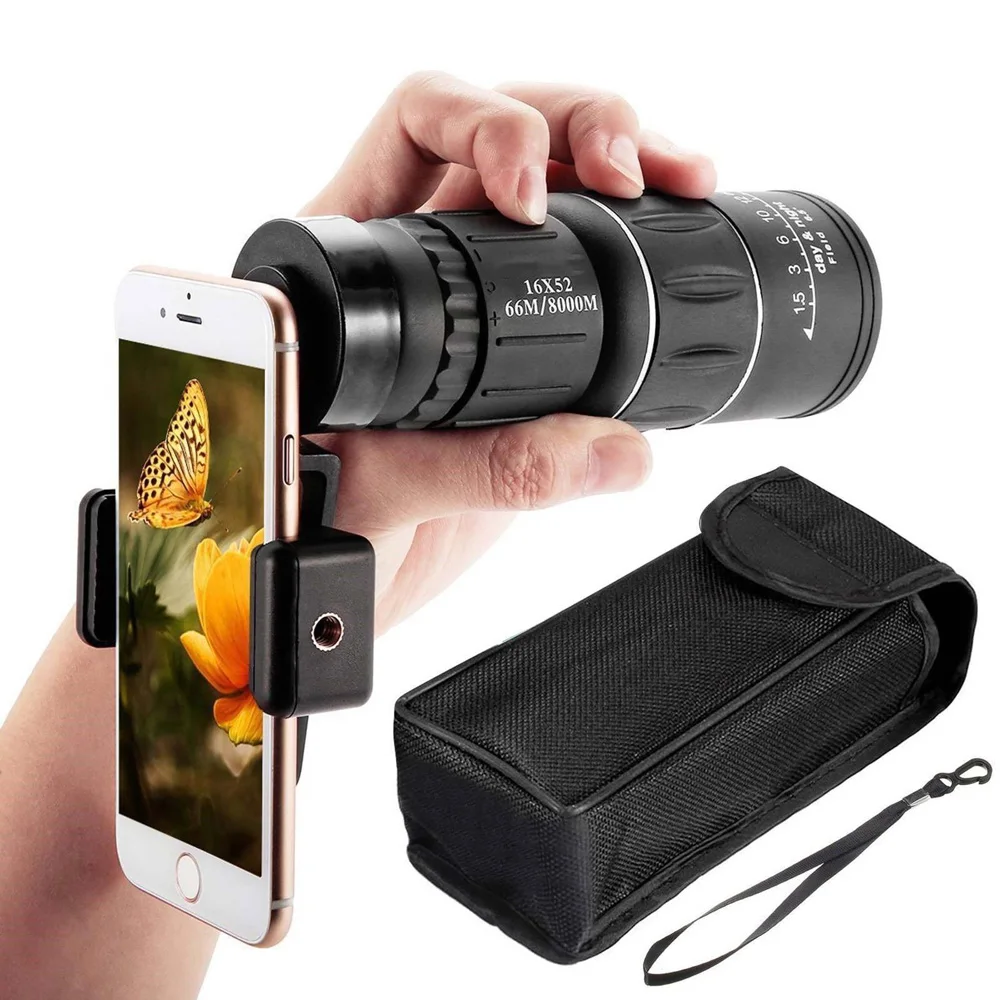 16 x 52 Dual Focus Monocular Spotting Telescope Zoom Optic Lens Binoculars Coating Lenses Hunting Optic Scope
16 x 52 Dual Focus Monocular Spotting Telescope Zoom Optic Lens Binoculars Coating Lenses Hunting Optic Scope
