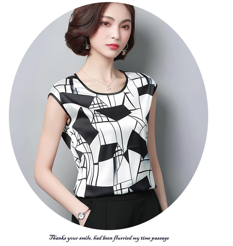 11.2018 Office Ladies Blouses 2018 New Short Sleeve Chiffon Blouse Summer Tops Floral Print Shirts Women Top Casual Clothing Blusas
