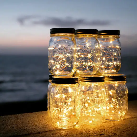solarpowered mason jar lights mason u0026 handle included10 bulbs jar lighting j0 lighting