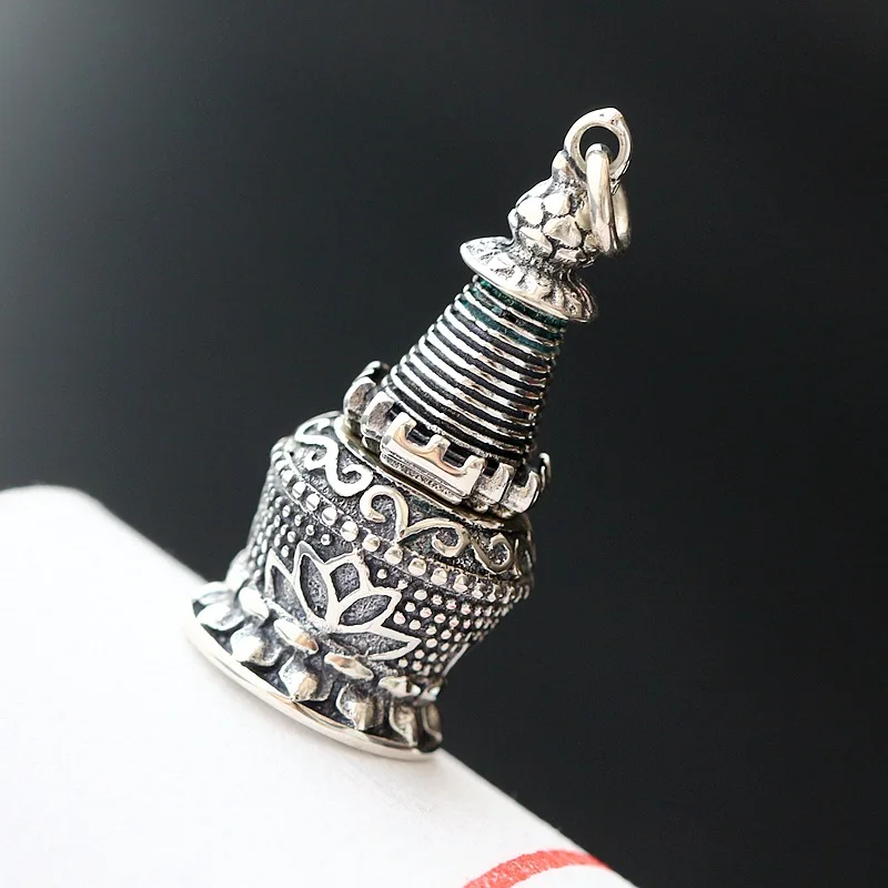 S925 Sterling Silver Jewelry Wholesale Buddhist Stupa Silver Pendant Honk Blare Stupa Retro Thai Silver Pendant Men And Women
S925 Sterling Silver Jewelry Wholesale Buddhist Stupa Silver Pendant Honk Blare Stupa Retro Thai Silver Pendant Men And Women