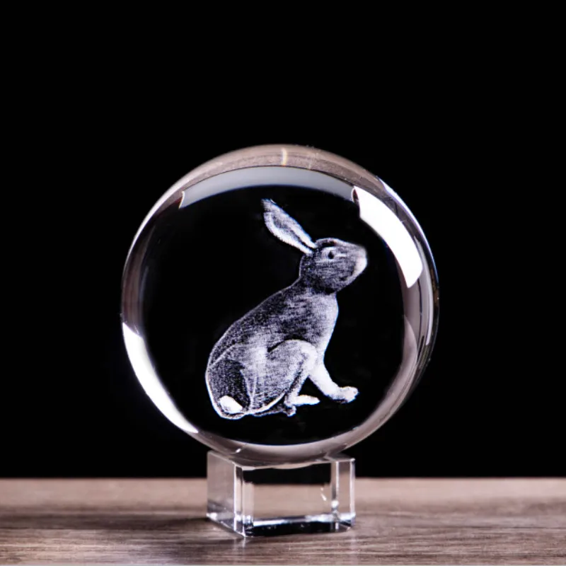 Zodiac Rabbit Figurines 3D Laser Engraved Animal Statue Crystal Glass Ball Kids Birthday gifts Home Art Collectible Decoration
Zodiac Rabbit Figurines 3D Laser Engraved Animal Statue Crystal Glass Ball Kids Birthday gifts Home Art Collectible Decoration