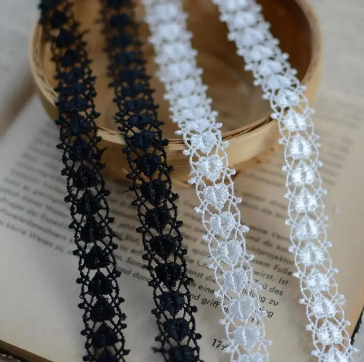 15 Yards White Black Heart Lace Trim Pretty Polyester Water Soluble Lace Ribbon DIY Garment Accessories Craft 10mm Free Shipping
15 Yards White Black Heart Lace Trim Pretty Polyester Water Soluble Lace Ribbon DIY Garment Accessories Craft 10mm Free Shipping