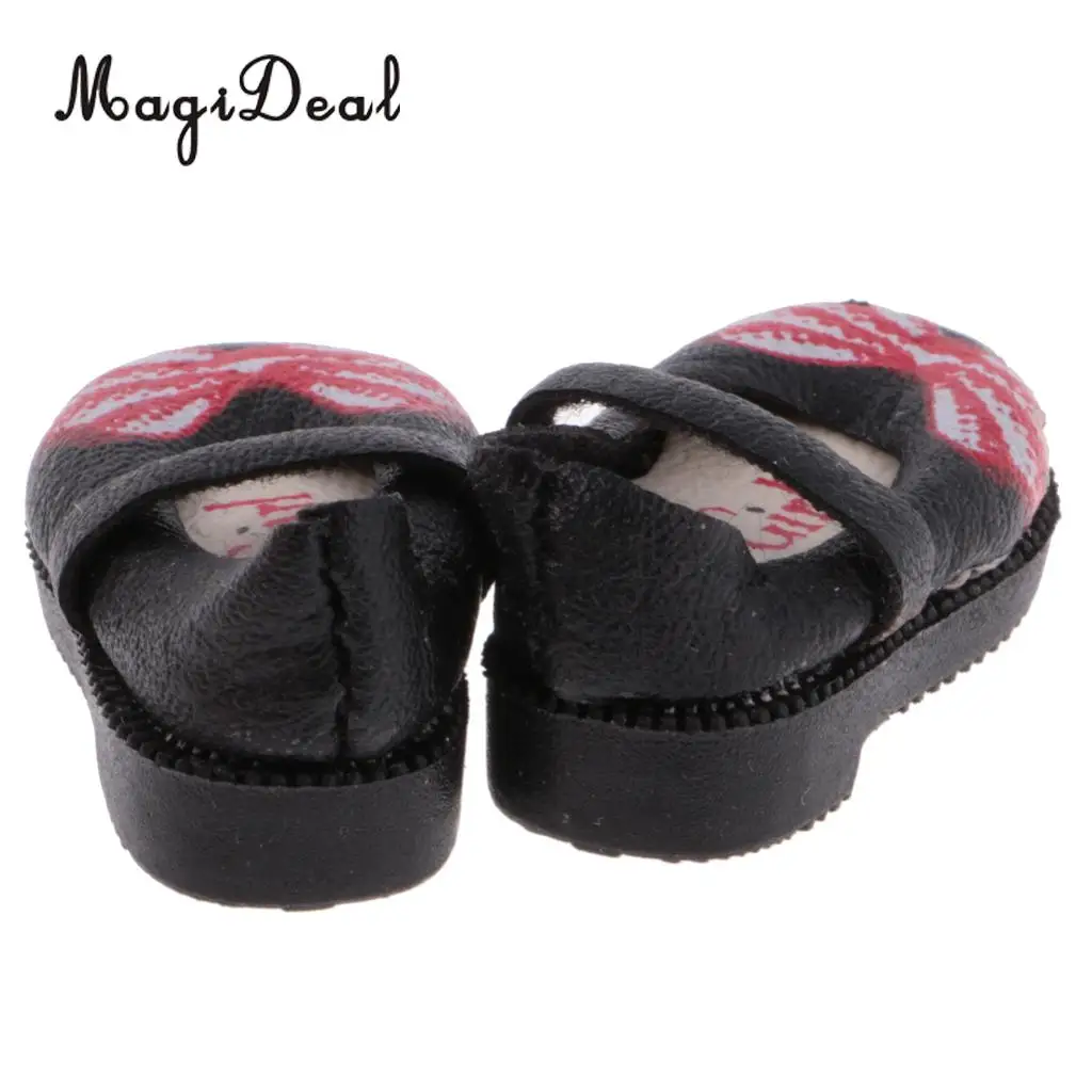 2 Pairs Doll Ankle Belt Shoes Flat Shoes for Azone Licca 1/6 OB Blythe Dolls Dress up Accessories