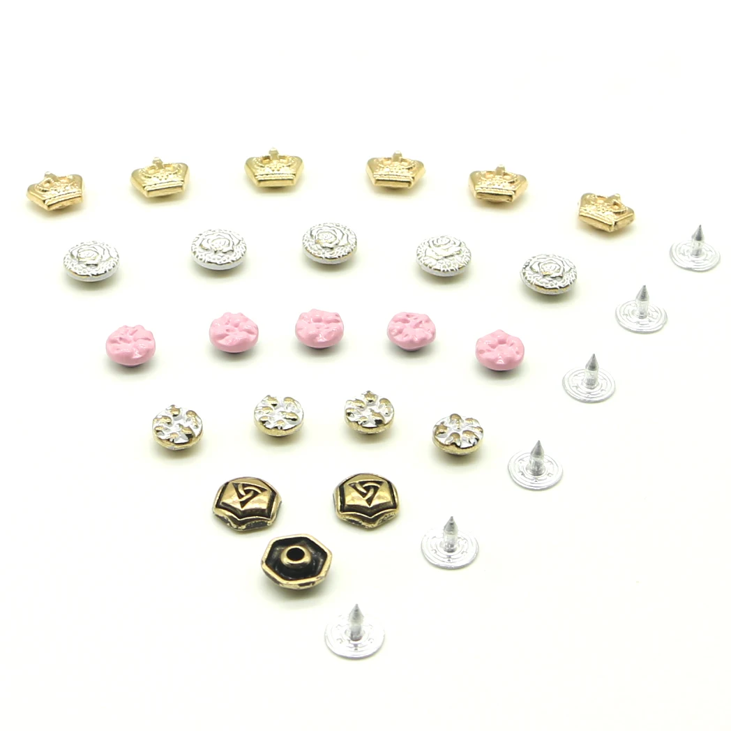 New 50 Sets/pack studs for clothing rapid rivets Open-end Zinc Alloy Plating Rebite Rivets For Leather Free Shipping H-01