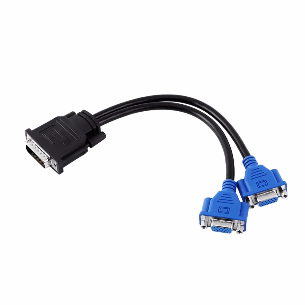 DMS-59 Pin 5.9mm Male to 2 VGA 15 Pin Female Splitter Adapter Cable Lead Wire For HP Dell Monitor TV Projector Computer New
DMS-59 Pin 5.9mm Male to 2 VGA 15 Pin Female Splitter Adapter Cable Lead Wire For HP Dell Monitor TV Projector Computer New