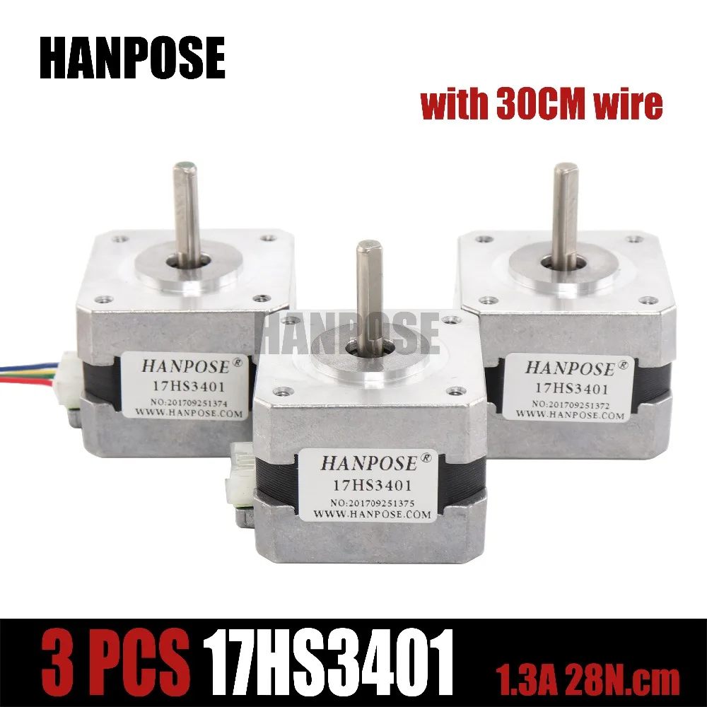 

3PCS 17HS3401 4-lead Nema 17 Stepper Motor 42 motor 42BYGH 1.3A CE ROSH ISO CNC Laser and 3D printer