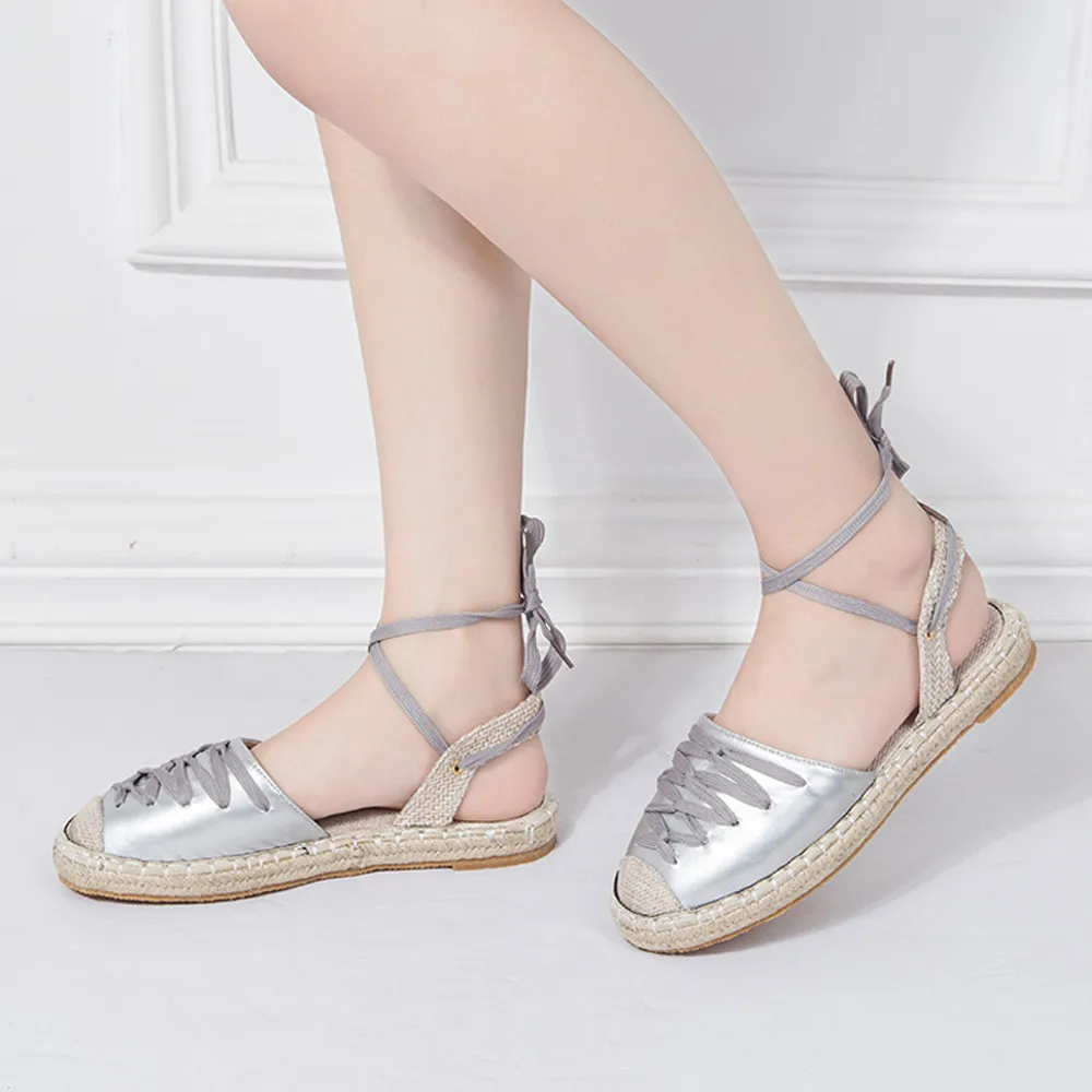 Womens Flat Lace-Up Espadrilles Summer Chunky Holiday Sandals Shoes Strap Shoes leather summer shoes women sandals peep toe
Womens Flat Lace-Up Espadrilles Summer Chunky Holiday Sandals Shoes Strap Shoes leather summer shoes women sandals peep toe
