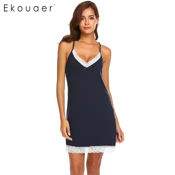 Ekouaer Women Nightgown Chemise Sleepwear Sexy V-Neck Lace Trim Spaghetti Strap Backless Night Dress Casual Home Clothing
Ekouaer Women Nightgown Chemise Sleepwear Sexy V-Neck Lace Trim Spaghetti Strap Backless Night Dress Casual Home Clothing