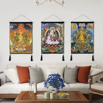 Traditional Thanka Beautiful Buddhist Scroll Painting Home Decor Wall Hanging Tapestry Cotton Linen Scroll Painting with Tassels
Traditional Thanka Beautiful Buddhist Scroll Painting Home Decor Wall Hanging Tapestry Cotton Linen Scroll Painting with Tassels
