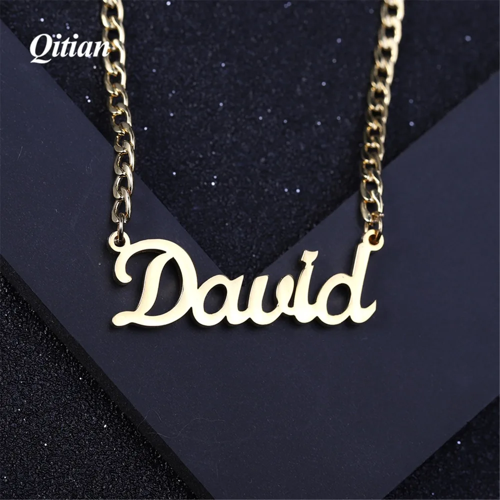 Name Necklace Plate Jewelry & Custom Personalized Necklace Curban Chain Stainless Steel Gold Color Choker Necklaces For Women
Name Necklace Plate Jewelry & Custom Personalized Necklace Curban Chain Stainless Steel Gold Color Choker Necklaces For Women