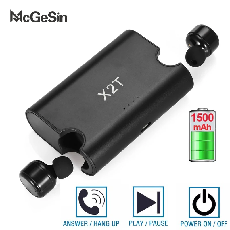 McGeSin Bluetooth Wireless earphone X2T Bluetooth V4.2 TWS Sport Earbuds Stereo Mini In-Ear Headset with charger box For PHONE
McGeSin Bluetooth Wireless earphone X2T Bluetooth V4.2 TWS Sport Earbuds Stereo Mini In-Ear Headset with charger box For PHONE