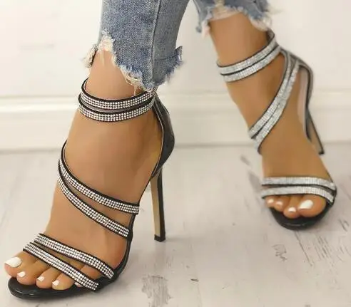 Moraima snc Super High Zipper Solid Thin Heels Sandals Hot Drilling Bandage Thin Heeled Sandals Crystal Rome Style Sandals
Moraima snc Super High Zipper Solid Thin Heels Sandals Hot Drilling Bandage Thin Heeled Sandals Crystal Rome Style Sandals