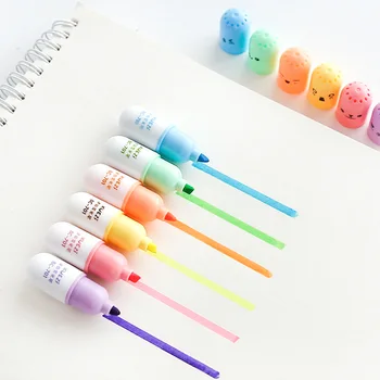 6 PCS/Lot Sketch Marker Pen Colourful Highlighter Cute Color Pill Shape Kawaii School Drawing Animation Design Art Markers Pen
6 PCS/Lot Sketch Marker Pen Colourful Highlighter Cute Color Pill Shape Kawaii School Drawing Animation Design Art Markers Pen