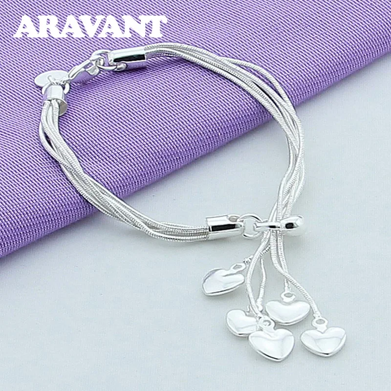 New Design 925 Silver Jewelry Fashion Heart Pendant Bracelet For Women Valentine's Day Gifts
New Design 925 Silver Jewelry Fashion Heart Pendant Bracelet For Women Valentine's Day Gifts